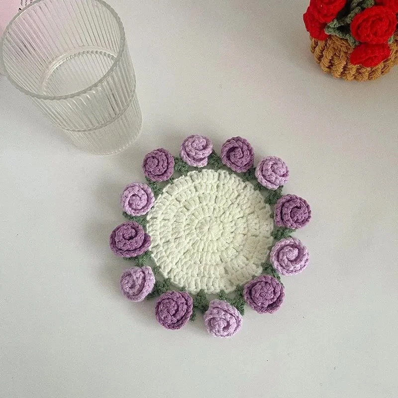 Crocheted Rose Coaster DIY Kit