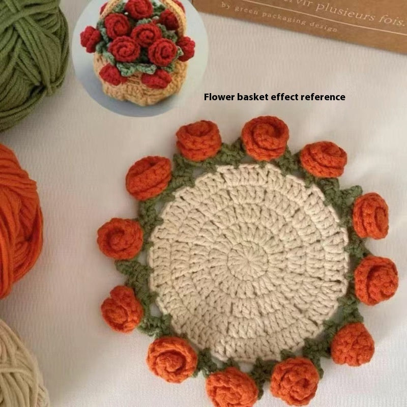 Crocheted Rose Coaster DIY Kit