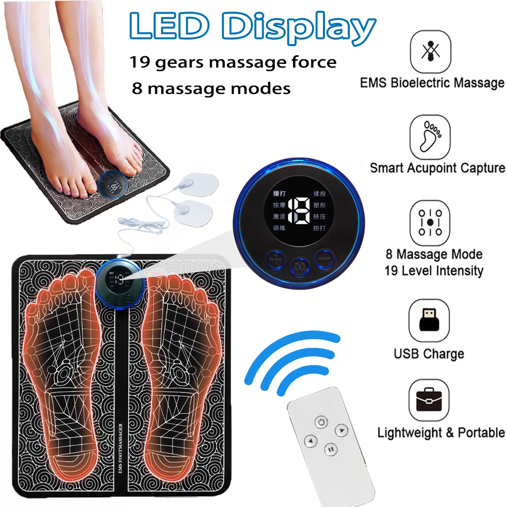 Rechargeable Foot Massage Pad 8 Modes 19 Levels
