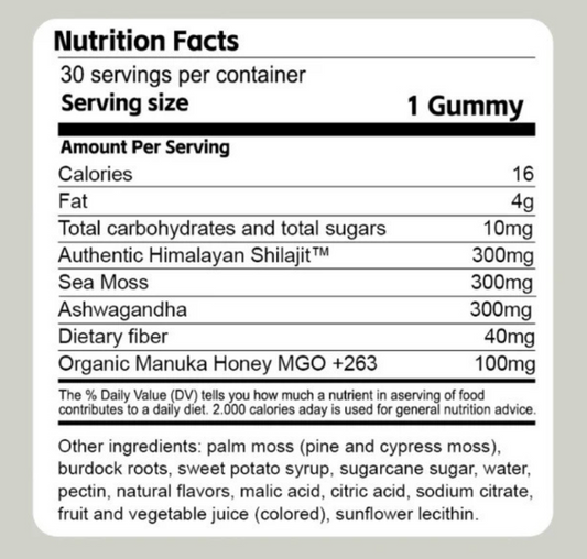 Shilajit 3-in-1 Gummies for Men Non-GMO 30-Count Gummies