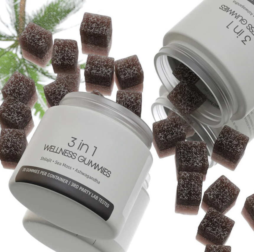 Shilajit 3-in-1 Gummies for Men Non-GMO 30-Count Gummies