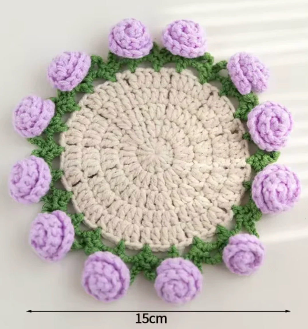 Crocheted Rose Coaster DIY Kit