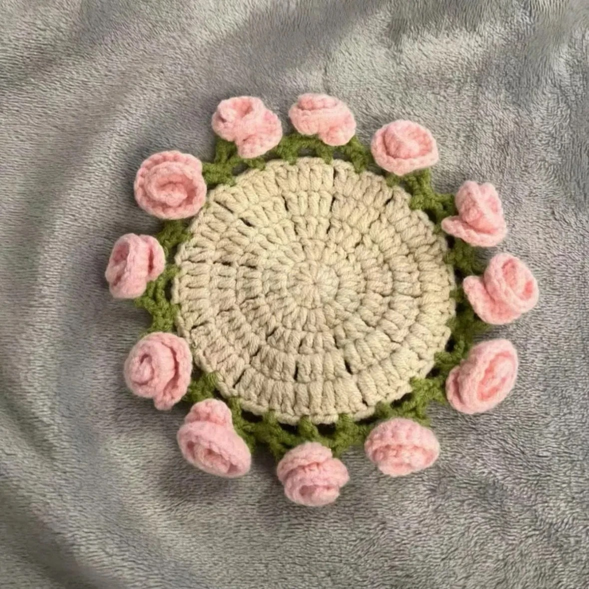 Crocheted Rose Coaster DIY Kit