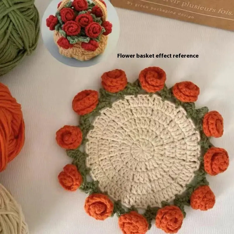 Crocheted Rose Coaster DIY Kit
