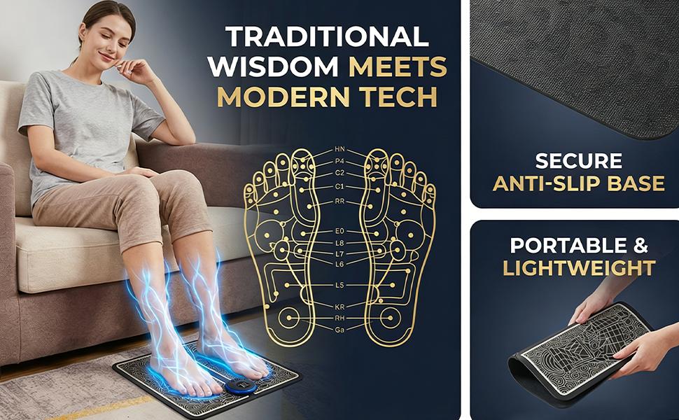 Rechargeable Foot Massage Pad 8 Modes 19 Levels