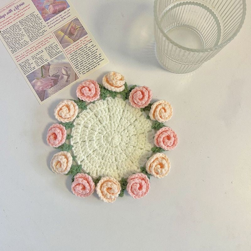 Crocheted Rose Coaster DIY Kit