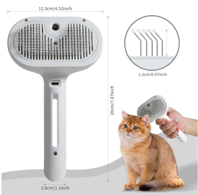 Pet Hair Spray Brush Shedding Grooming
