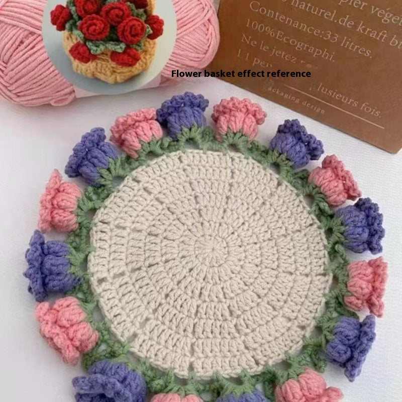 Crocheted Rose Coaster DIY Kit