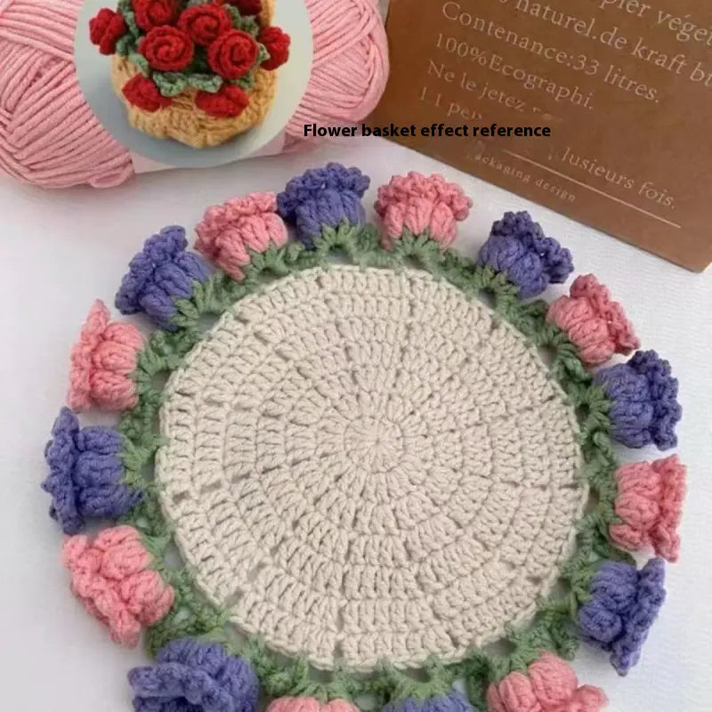 Crocheted Rose Coaster DIY Kit