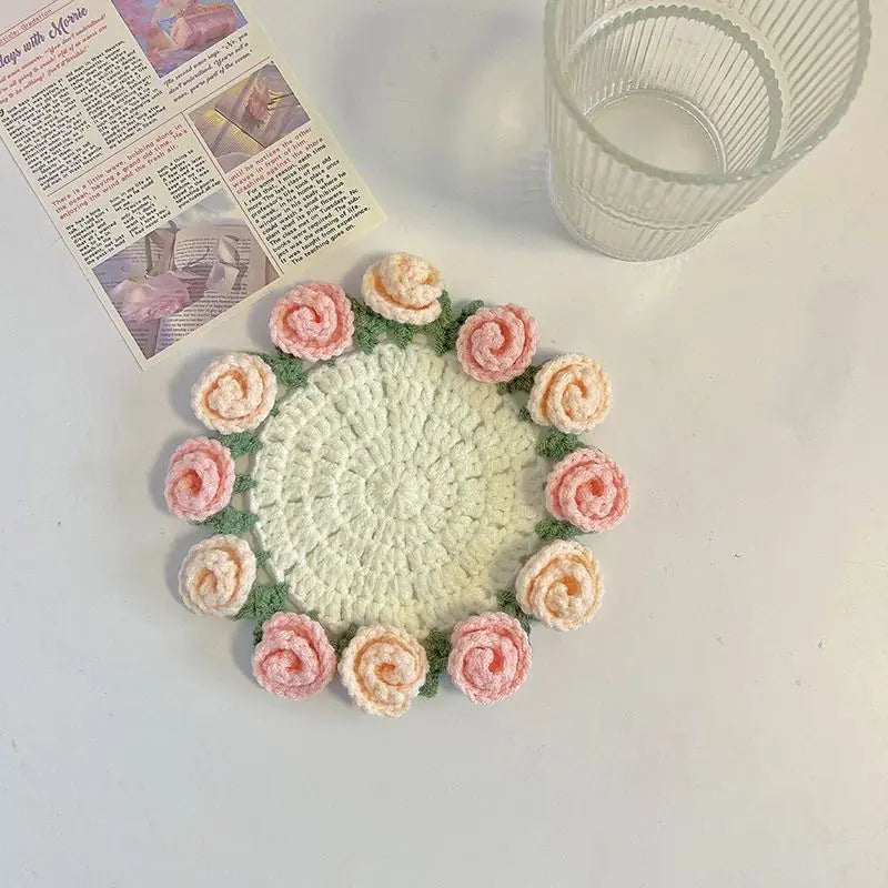 Crocheted Rose Coaster DIY Kit